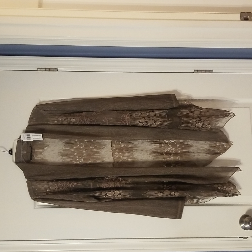 XL Brown lace open front cardigan